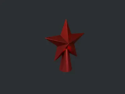Red Star Christmas Tree Topper Low-poly 3D model