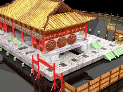 Chinese ancient house  3D model 37