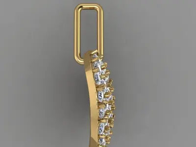 heart pendant with diamonds 3D print model