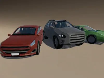 Low Poly Vehicles Low-poly 3D model purchase