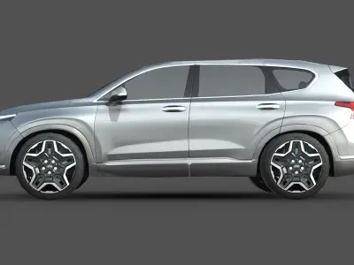 Hyundai Santa Fe 2021 Low-poly 3D model