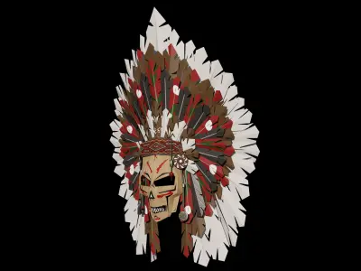 Ethnic mask Low-poly 3D model