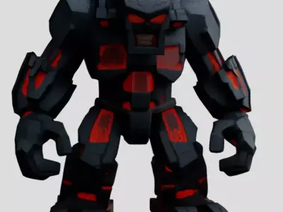 Stone Lava Golem - Game asset 3D model