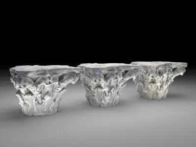 Roman corinthian capital Low-poly 3D model