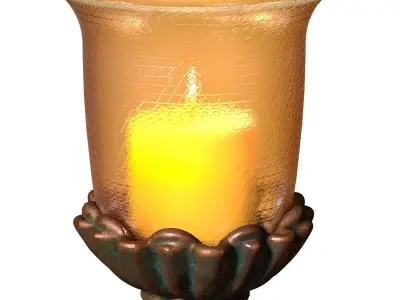 Bronze Tabletop Aged Antique Classic Candlestick Candle Holder 3D model