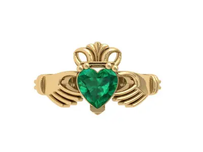 Heart Ring With Hand 3D print model
