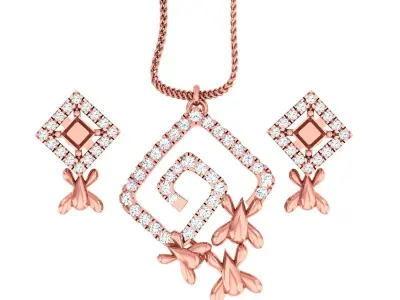 Pendant Earrings combo - 1149 3D print model