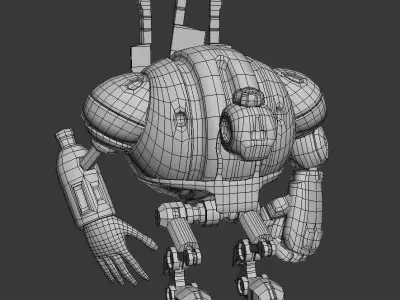 Robot with arms and legs Free low-poly 3D model