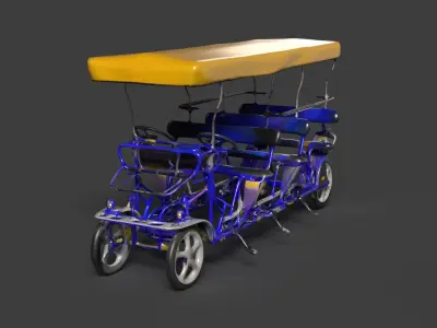 Blue surrey bike figure  Low-poly 3D model
