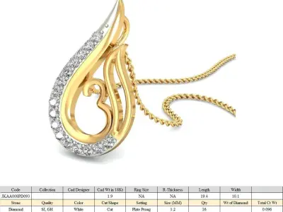 Solitaire Women Pendant 3dm STL OBJ FBX Renders Details 3D print model 47