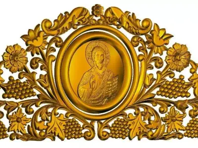 Orthodox Icon STL- Jesus- Grape and Vine 3D print model