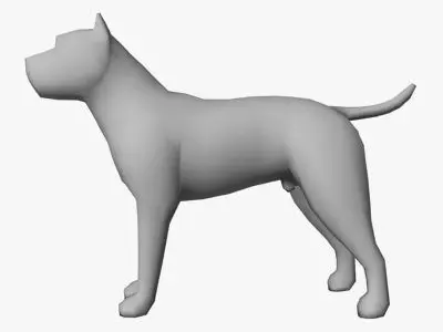 Low Poly Pit Bull Low-poly 3D model