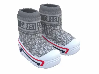 Dior Alps Snow Ankle Boots Gray Low-poly 3D model