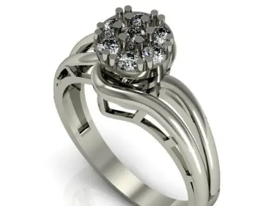 daimond ring 3D print model 8