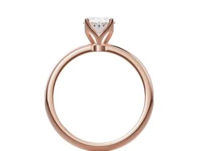 Oval solitarie ring ready for 3D print 3D print model