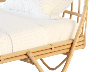Malu Vintage Rattan Bed 3D model