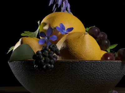 Bowl with lemons 3D model