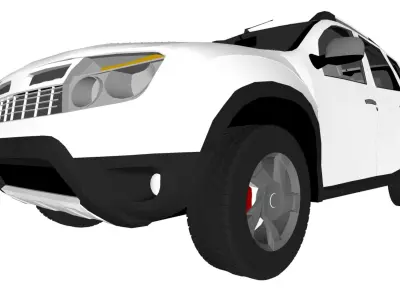SUV Jeep Low-poly 3D model