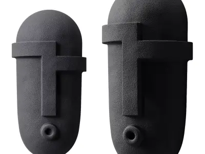 Black head sculpture 3D model