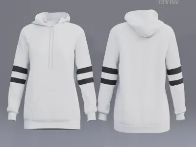 Female Sweatshirt Hoodie 3D Model Low-poly 3D model