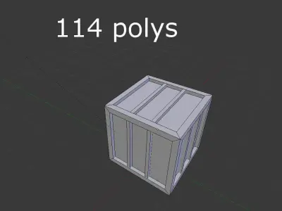 low poly wooden crate Low-poly 3D model