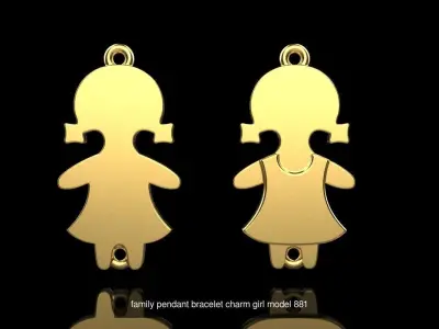 family pendant bracelet 3D Model Pack
