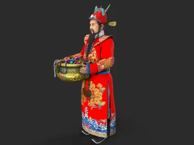 the God of Wealth Low-poly 3D model