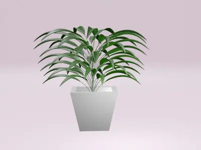 plant two plants in pot Free low-poly 3D model
