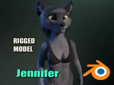 Jennifer Anthro Wolf 3D model