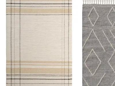 Wool Rug Bahati Beige By Benuta 3D model