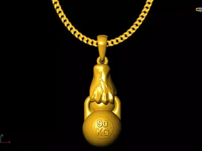 Dumble weight pendant charms - one inch pendant 3D print model 3D print model