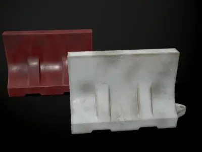 Old Plastic barrier  Free low-poly 3D model