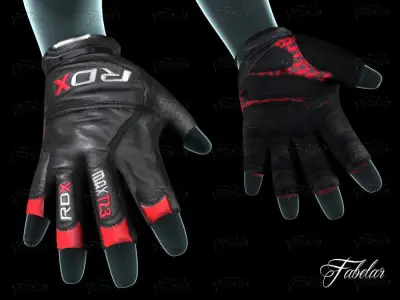 Weight lifting gloves Low-poly 3D model
