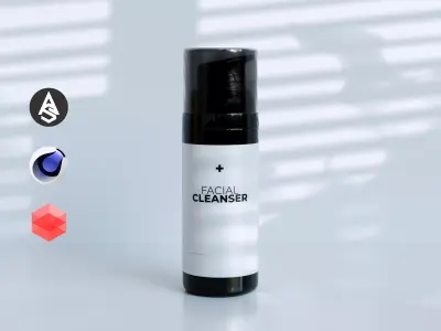 Purifying Foaming Facial Cleanser Low-poly 3D model