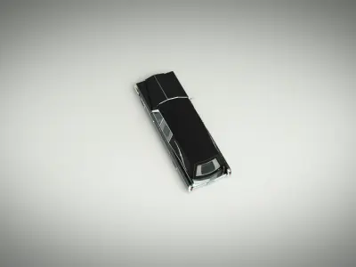 Low Poly Hearse Car Low-poly 3D model