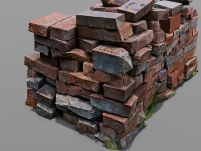 Bricks 3D Model  Low-poly 3D model