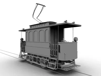 Tram 3dmodel car Low-poly 3D model
