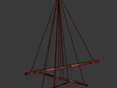 Luxury modern chandelier led circle ring 3D model