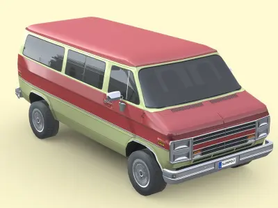 Chevrolet Beauville 1988 Low-poly 3D model