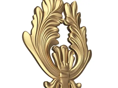 Carved Flower Decor 04 Low-poly 3D model