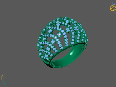 STL 3DM Print Ready Women Diamond Ring Lightweight Printable  3D print model 165