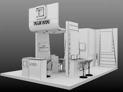 Booth Exhibition Stand a593d 3D model