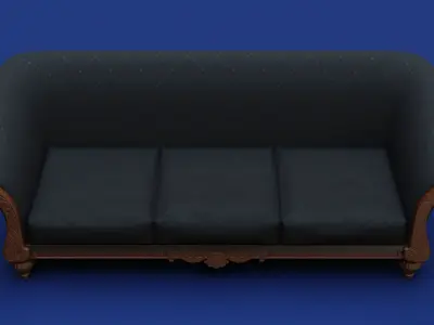 Luxury Classic 3 Seats Sofa 3D model