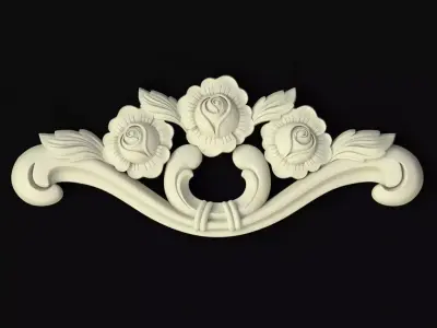 Central decor ornament for furniture 3D model 516