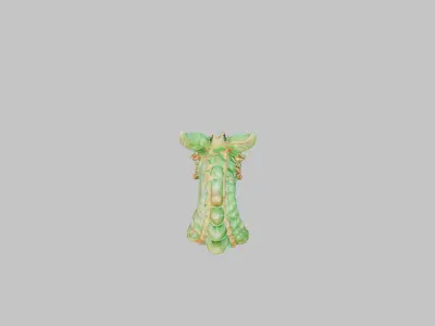 Golden Dragon Head Low-poly 3D model