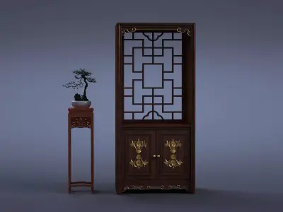 cabinet cabinet wardrobe sofa bed table bookshelve 3D model