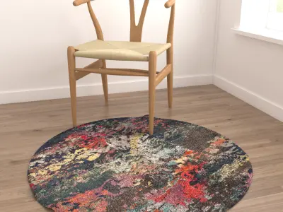 Round Rug Set 215 3D model