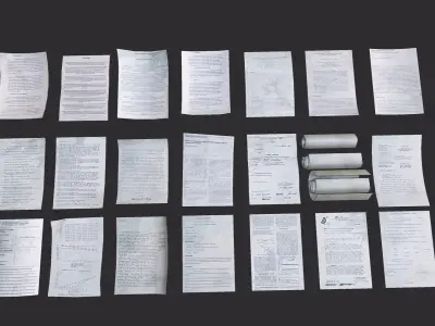 Paper Debris Low-poly 3D model