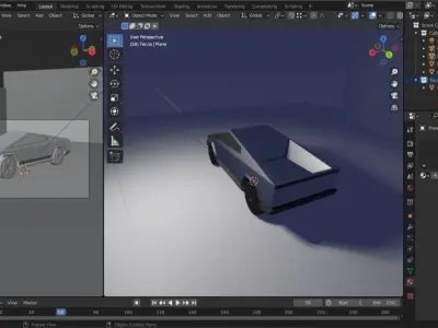 CYBERTRUCK futuristic vehicle Low-poly 3D model