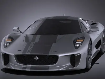 Jaguar C-X75 2017 VRAY 3D model